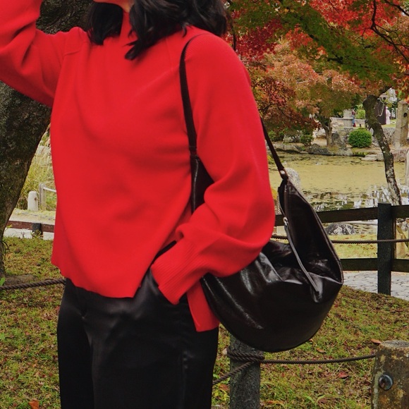 Zara 100% Genuine Leather Dark Brown Hobo Bag - Picture 3 of 8